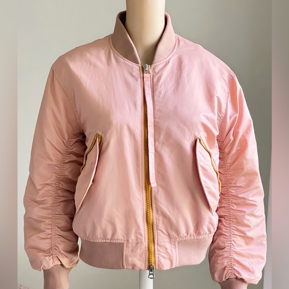 Acne Studios Clea Bomber Jacket Women's Pale Pink Women's Size 34/ XS -Small - Picture 15 of 15